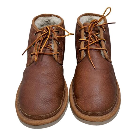 Ugg Australia Men's Neumel Lace Up Leather Winter Boots Size 9 Chestnut - Picture 6 of 15